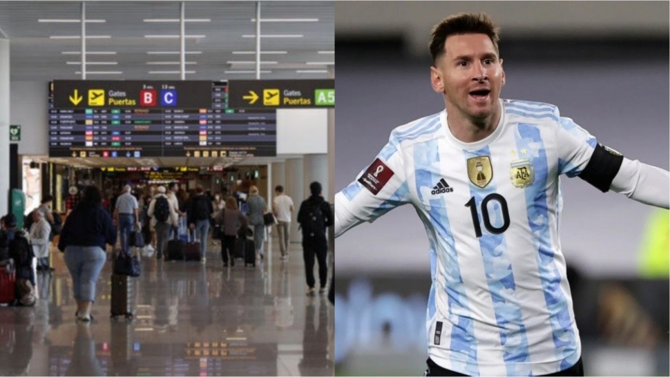 Un argentino pudo continuar su vuelo gracias a Messi.