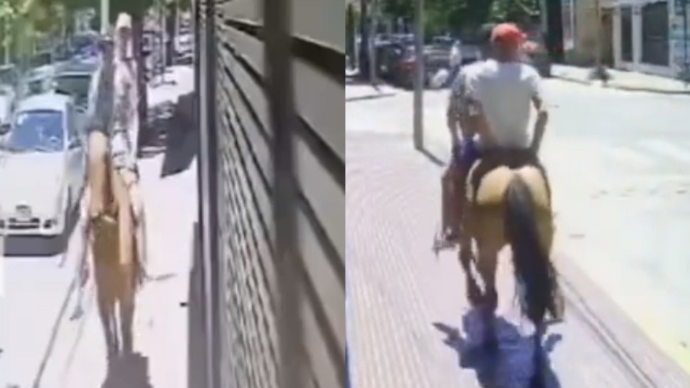 Así escaparon los ladrones a caballo.