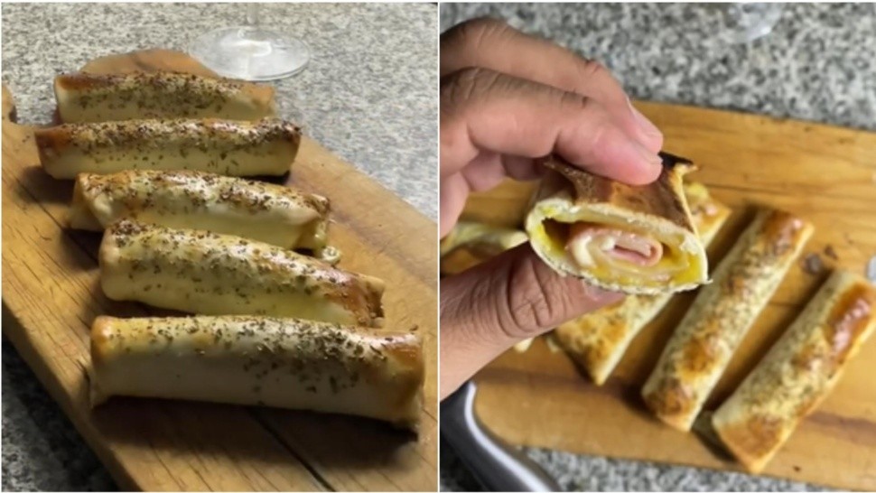 Receta de rollitos de jamón y queso con tapas de empanadas. (Foto: captura de video 