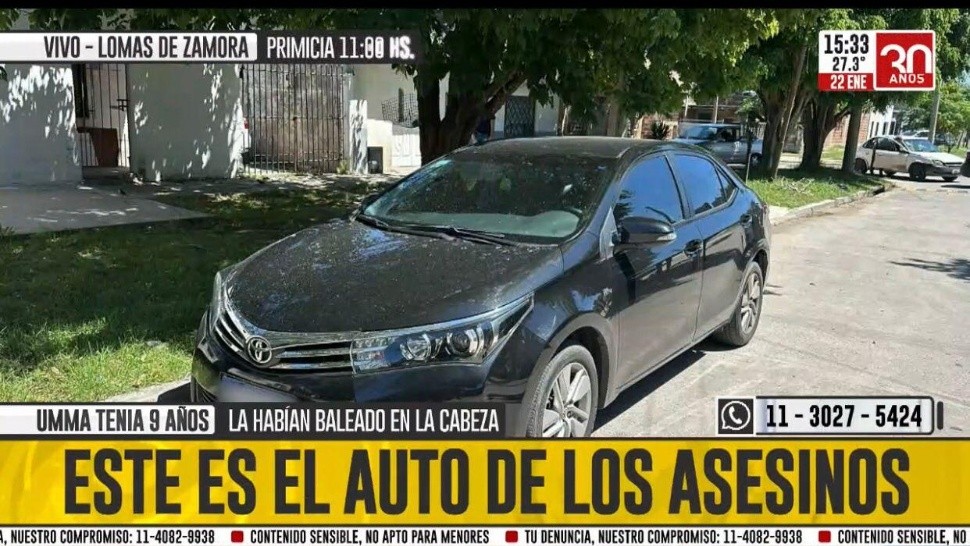 Los delincuentes tras el ataque a Umma y su papá abandonaron el auto.