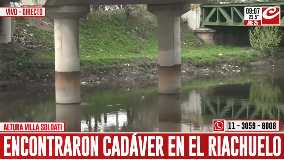 Misterio con el hallazgo de un cadáver en el Riachuelo.