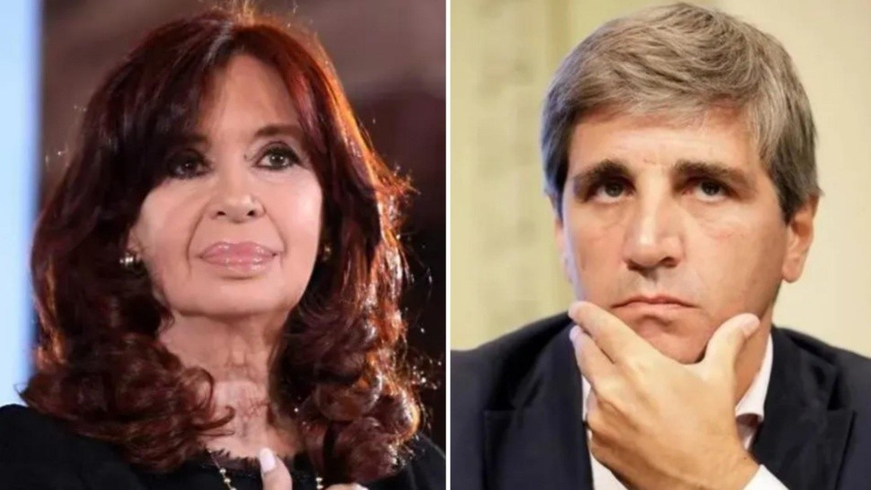 Cristina Fernández de Kirchner y Luis Caputo intercambiaron críticas en redes sociales (Archivo).