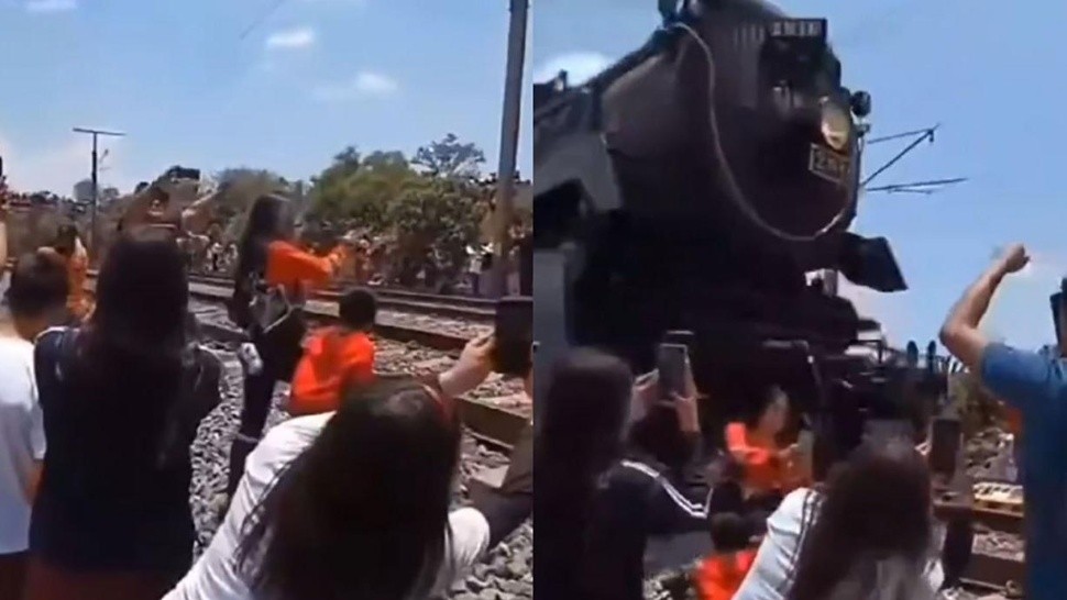 Estremecedor video: una mujer murió al intentar sacarse una selfie con un tren histórico en México