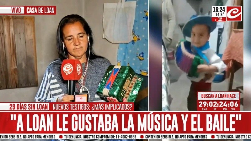  La cámara de Crónica en la casa con María Noguera, Falta Loan, falta su música.  “Sueño que me lo traen y me dice: ‘Hola mami’”.