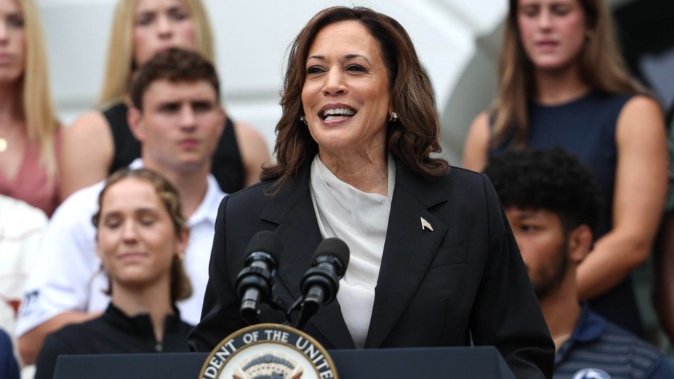 Kamala Harris y su primer discurso frente al público como precandidata presidencial de Estados Unidos.