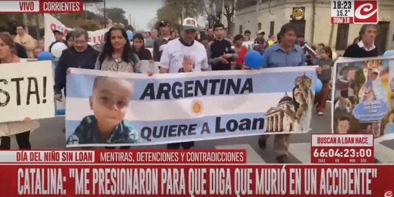 En el Día del Niño, la familia de Loan Peña realizó una marcha para exigir su aparición.