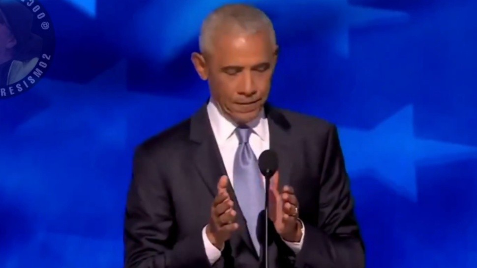 Barack Obama durante su discurso en la Convención Nacional Demócrata.