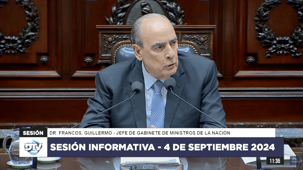 El jefe de Gabinete de Ministros, Guillermo Francos, responderá preguntas de la oposición. en Diputados.