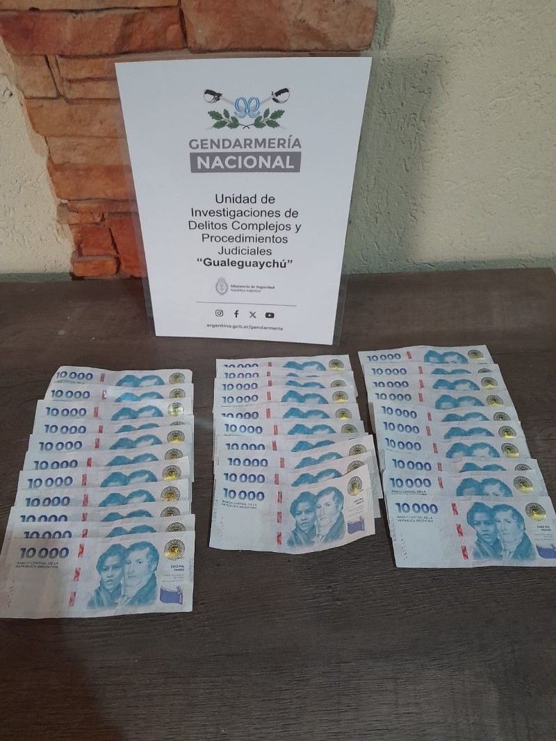 Parte del dinero incautado por los agentes. 