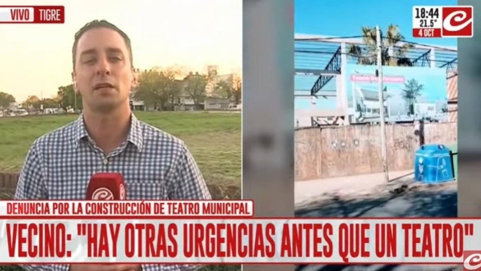 Los vecinos de don Torcuato están en contra de la construcción del teatro (Crónica HD).