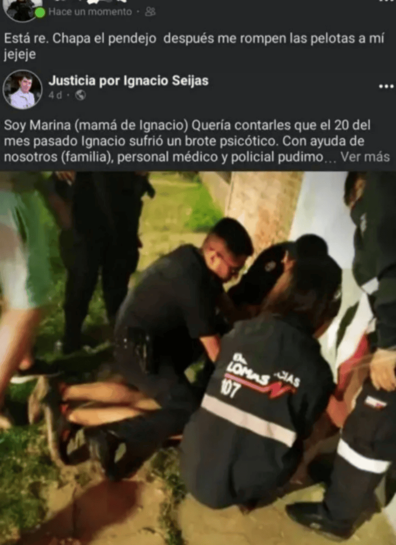  La burla del ex policía acusado de gatillo fácil.