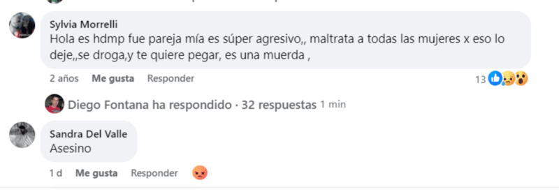 El comentario de la ex pareja del acusado. 