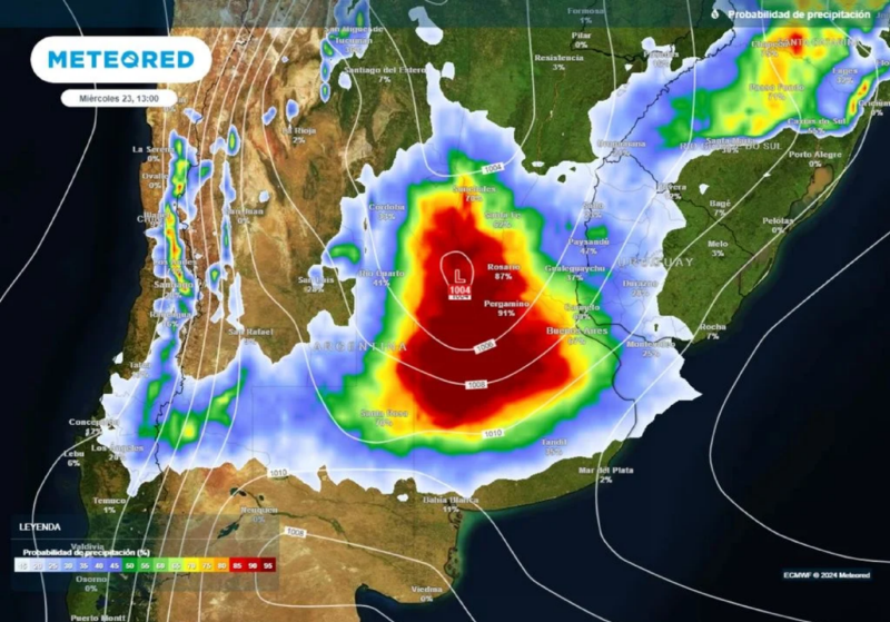 ¿Para cuándo se espera la llegada de la ciclogénesis y qué zonas estarán afectadas? (Foto/ Meteored) 