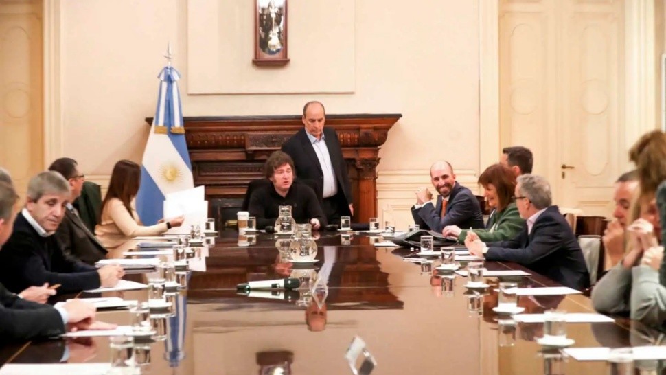 Javier Milei en una reunión de Gabinete en Casa Rosada.