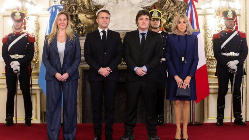 Javier Milei recibió a Emmanuel Macron en Casa Rosada