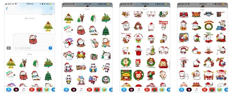 Algunos de los stickers navideños disponibles para decargar a tu   <a href='https://www.cronica.com.ar/tags/WhatsApp'>WhatsApp</a>. 