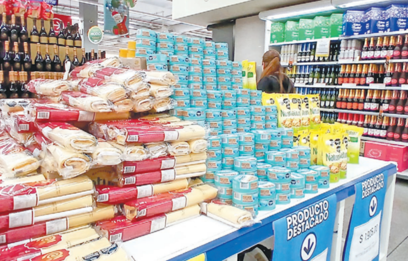 Los productos para la caja navideña. 