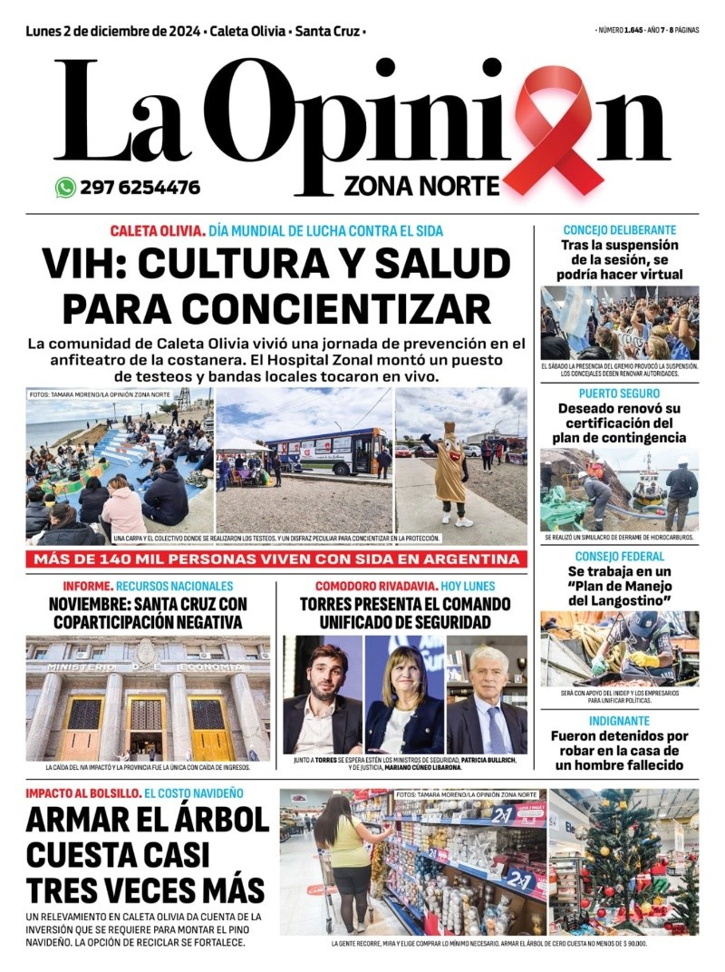   <a href='https://www.cronica.com.ar/tags/Tapas'>Tapas</a> del lunes 2 de diciembre de 2024.