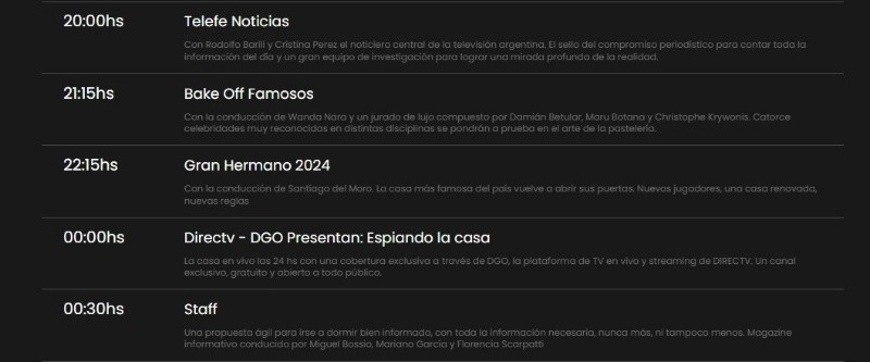 Grilla de Telefe para este martes 3 de diciembre de 2024 