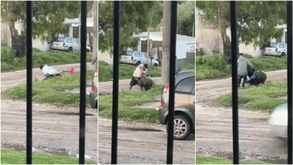 La pelea quedó filmada por una testigo.