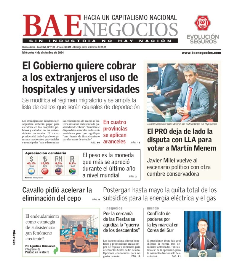   <a href='https://www.cronica.com.ar/tags/Tapas'>Tapas</a> del miércoles 4 de diciembre de 2024.