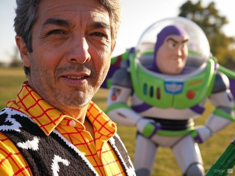  Ricardo Darín junto al muñeco Buzz Lightyear.