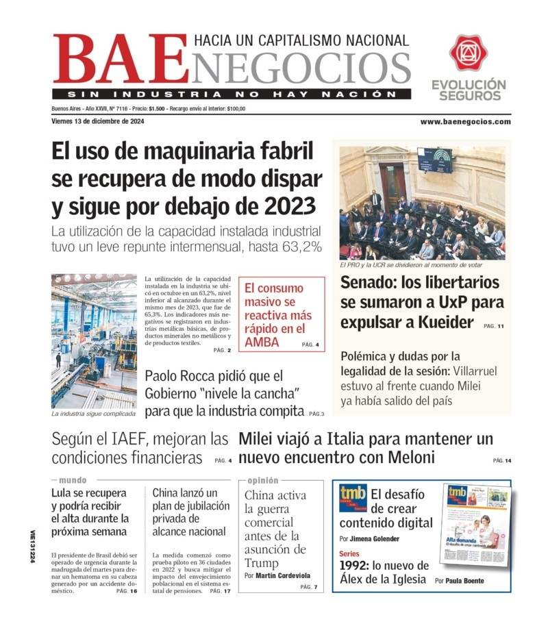   <a href='https://www.cronica.com.ar/tags/Tapas'>Tapas</a> del viernes 13 de diciembre de 2024