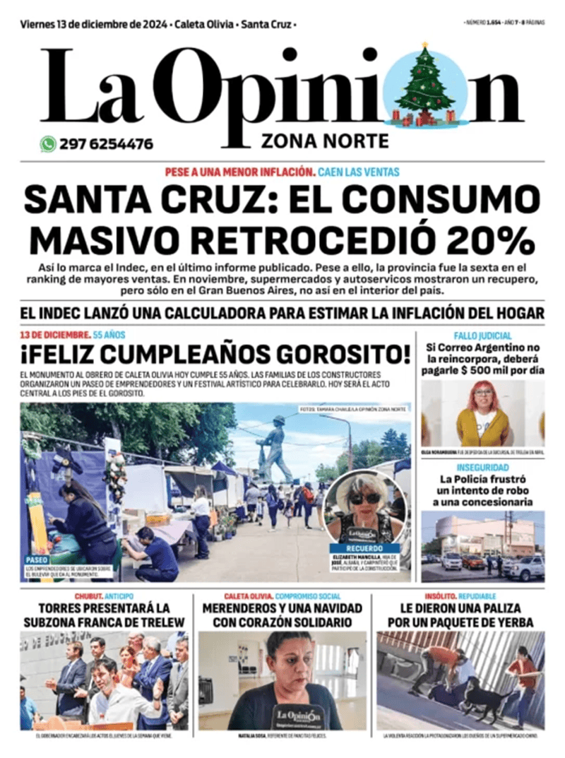   <a href='https://www.cronica.com.ar/tags/Tapas'>Tapas</a> del viernes 13 de diciembre de 2024