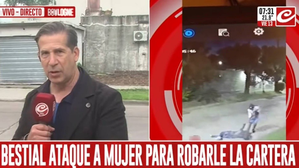 Delincuente golpeó salvajemente a una mujer para robarle la cartera y la dejó internada.