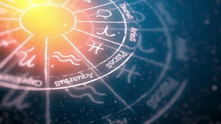 Zodiac Signs loopable animation. Astrology and horoscope reading concept.