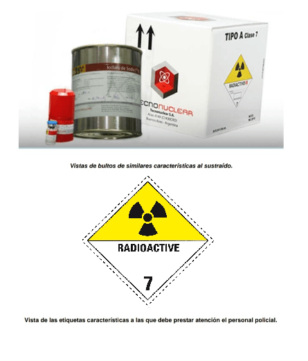 Así luce material robado en   <a href='https://www.cronica.com.ar/tags/Saavedra'>Saavedra</a>, con la etiqueta de radiactivo.