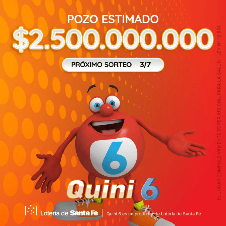 El pozo del   <a href='https://www.cronica.com.ar/tags/Quini 6'>Quini 6</a> para este miércoles 3 de julio.