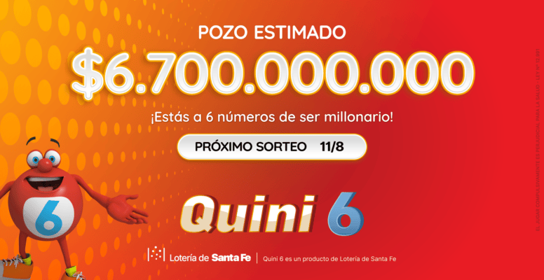  Este será el megapozo histórico que sorteará el   <a href='https://www.cronica.com.ar/tags/Quini 6'>Quini 6</a> el próximo domingo.