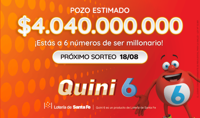  El próximo pozo que sorteará el   <a href='https://www.cronica.com.ar/tags/Quini 6'>Quini 6</a>.