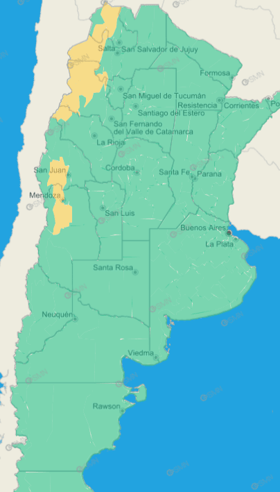 Estas son las provincias afectas por lluvias, nieve y vientos en Argentina este jueves 29 de agosto (Imagen:   <a href='https://www.cronica.com.ar/tags/Servicio Meteorológico Nacional'>Servicio Meteorológico Nacional</a>).