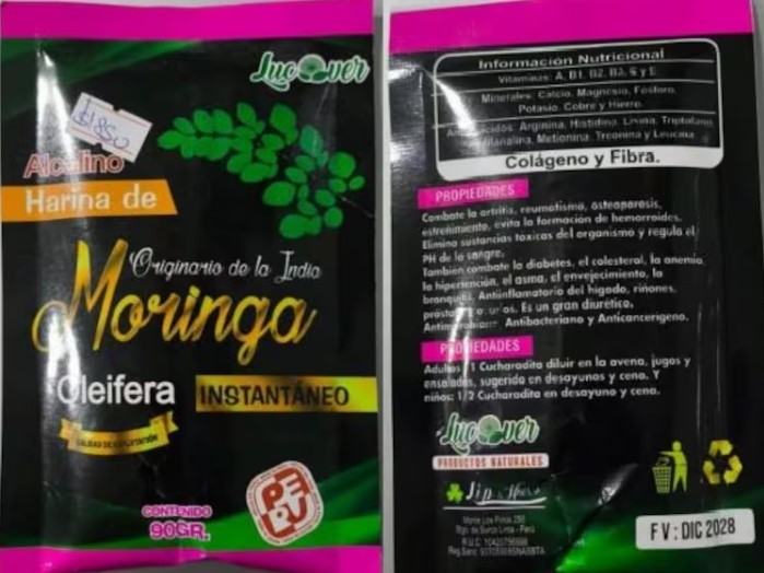  La marca de harina de Moringa prohibida por la   <a href='https://www.cronica.com.ar/tags/ANMAT'>ANMAT</a> (Imagen ilustrativa).