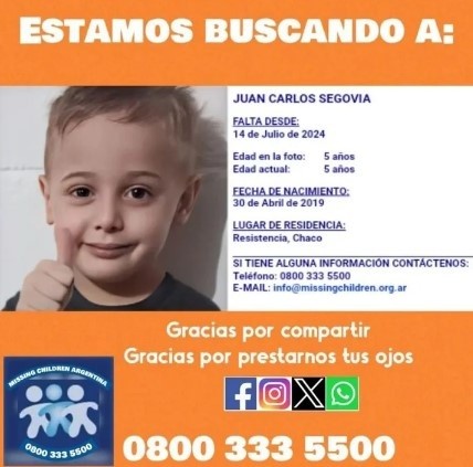 La policía busca al niño intensamente. 