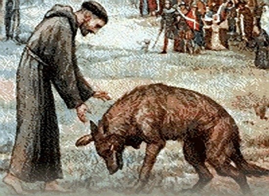 Francisco y el encuentro con el lobo (Imagen ilustrativa). 