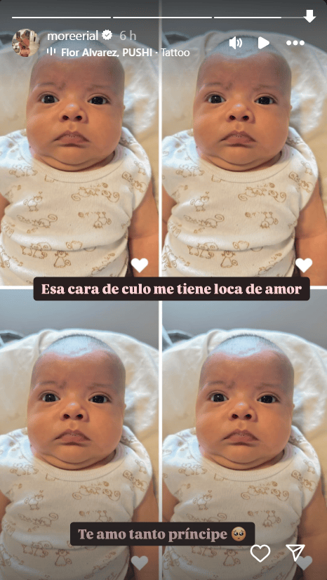 Las fotos que compartió More Rial de Amadeo, su segundo hijo con Matías Ogas (Instagram/@moreerial).