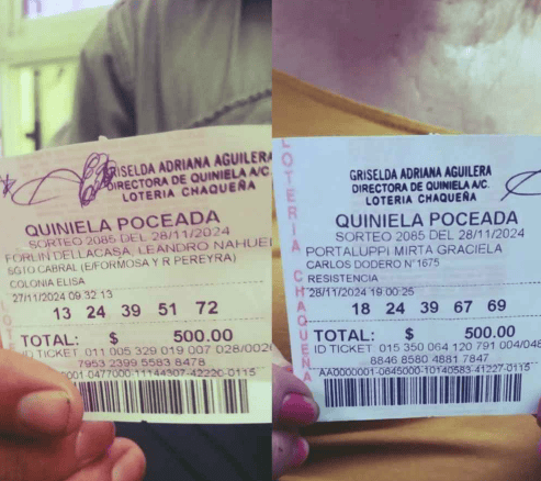  Los tickets ganadores de la Lotería Poceada.