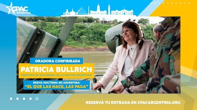 La convoctario a la exposición de Bullrich en   <a href='https://www.cronica.com.ar/tags/CPAC'>CPAC</a>. 