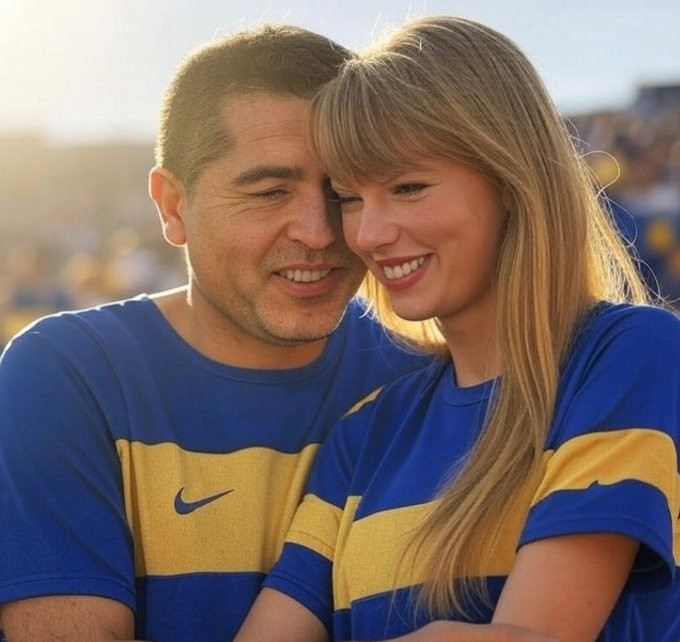  Taylor Swift junto a Juan Román Riquelme.