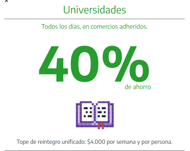 Con el Especial Universidades de   <a href='https://www.cronica.com.ar/tags/Cuenta DNI'>Cuenta DNI</a> se pueden comprar regalos en librerías y regalerías (Captura).