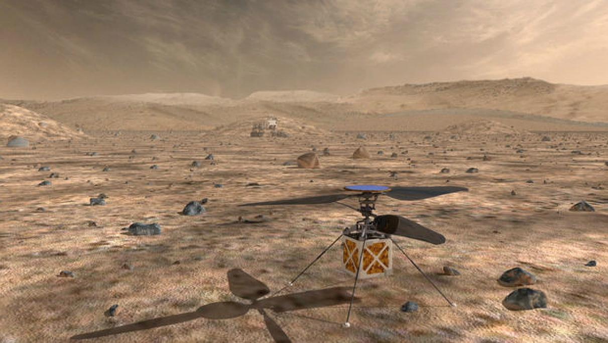 Ilustración del Mars Helicopter de la NASA. (AFP)