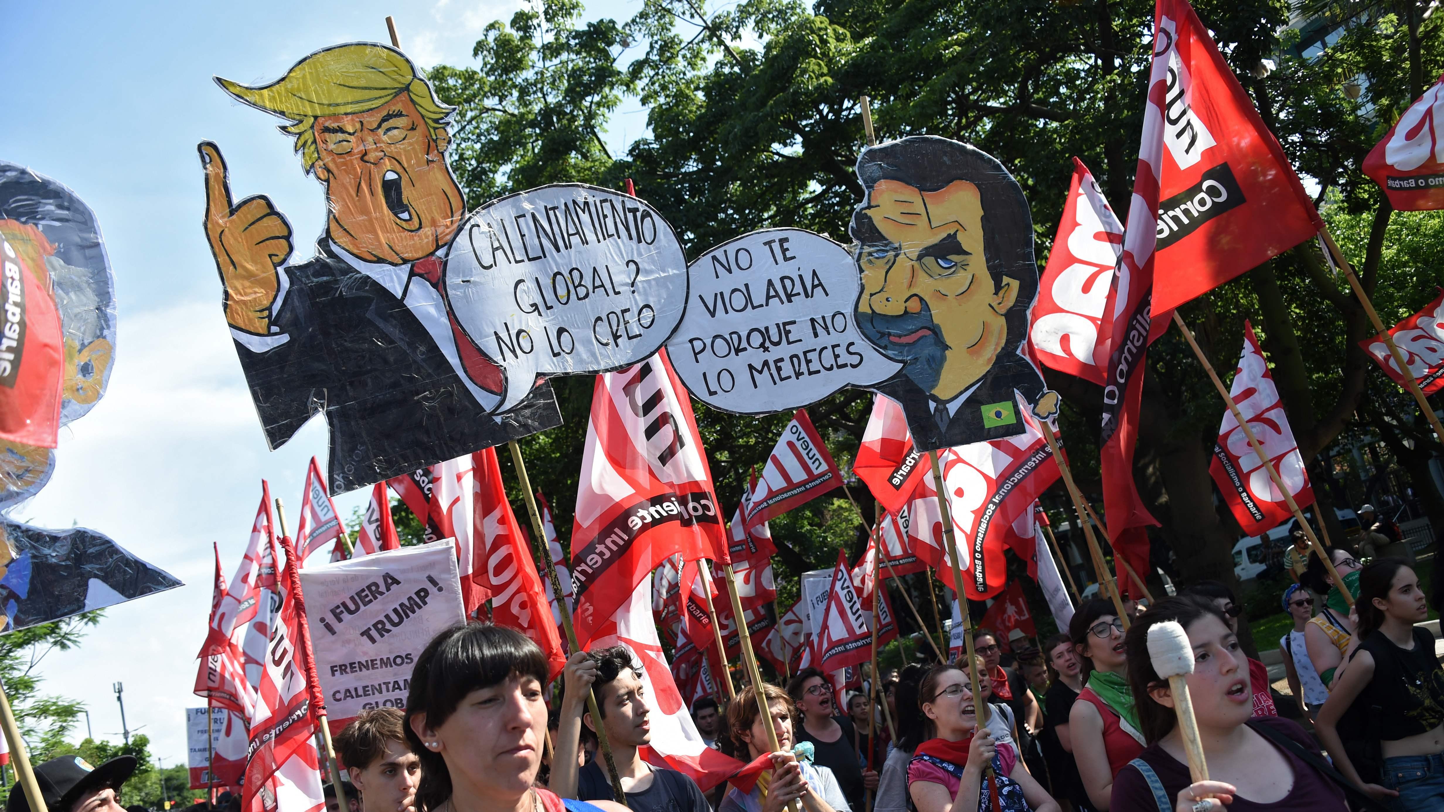 Son cuatro marchas en simultaneo las que se hacen al mismo tiempo en contra del G-20.