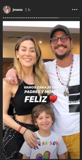 Jimen Barón y Daniel Osvaldo junto a su hijo en Instagram.