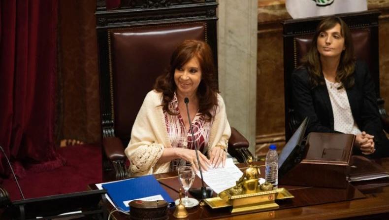 Cristina Fernández tuvo su debut como presidenta del Senado.