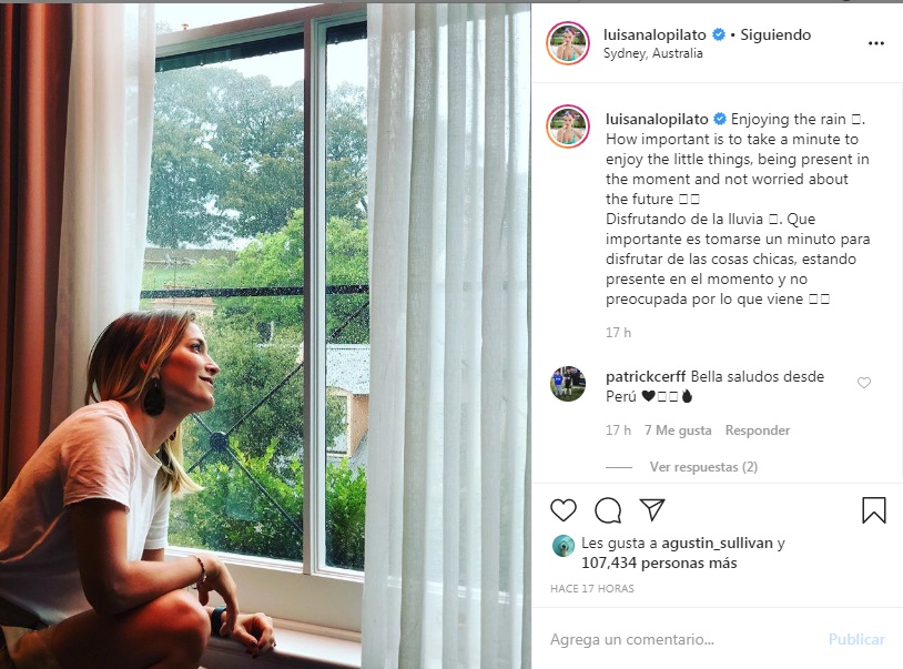 El reflexivo posteo de Luisana Lopilato