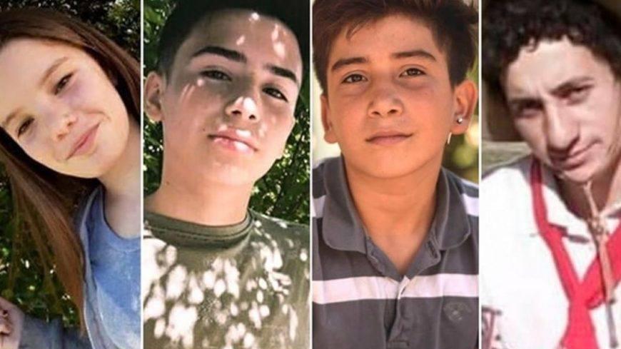 Las cuatro víctimas fatales de la masacre de San Miguel del Monte: Camila López (13), Danilo Sansone (13), Carlos Aníbal Suárez (22) y Gonzalo Domínguez (14).