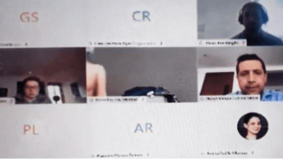 La funcionaria apareció desnuda en plena sesión virtual (captura video).